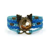 Handmade Bracelets,Blue Rope Cat Reading Knowledge Art,Time Gemstone Multi-Layer Hand-Woven Glass Combination Jewelry Ladies Fashion European and American Jewelry