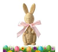 Handmade Bunny Figurine - Easter Home Decorative Accessory, Adorable Handcrafted Rabbit Sculpture, Versatile Decoration for Settings | Ideal for Tabletop Mantel Garden Indoor Holiday Car Centerpiece