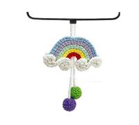 Handmade Car Mirror Rainbow Hanging Decoration Wall Decor Weaving Car Rearview Mirror Pendant Kid's Room Accessories