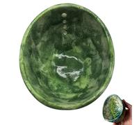 Handmade Ceramic Herb Stripper Bowl, With Different Hole Sizes for Separating Leaves and Stems, 4-Slot Pottery Herb Stripper for Peeling the Stemmed Leaves (Green)