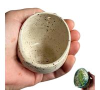 Handmade Ceramic Herb Stripper Bowl, With Different Hole Sizes for Separating Leaves and Stems, 4-Slot Pottery Herb Stripper for Peeling the Stemmed Leaves (White)