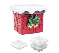 Handmade Christmas Chimney Silicone Mold - Snow-Capped Christmas Chimney Gift Box, Resin, Plaster, Clay DI Y ccraf T Mold For Holiday Decorations & Storage