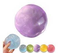 Handmade Coconut Oil Squishy Ball, Super High Moldable Crystal Coconut Oil Stress Ball, Soft and Non-Sticky, Lightweight and Portable (Purple)