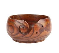 Handmade Crafted Wooden Yarn Bowl for Knitting Crochet Home Decor Lightweight Spiral Design for Crafters and Knitters (Diámetro 14-16CM)