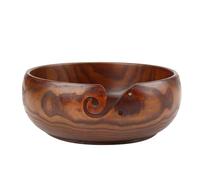 Handmade Crafted Wooden Yarn Bowl for Knitting Crochet Home Decor Lightweight Spiral Design for Crafters and Knitters (Diámetro 18-20CM)