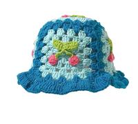 Handmade Crochet Beanie - Cherry Motif Hat, Hollow Summer Bucket Cap, Knitted Lightweight Cover, Stylish Daily Wear Companion | Girls, Teens, Travel, Picnic, Beach, Strolling, Shopping, Leisure