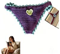 Handmade Crochet Bikini Bookmark, Crochet Thong,Funny Underwear Shaped Bookmark Page Holder, Novelty Gift For Book Lovers, Women(F)