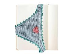 Handmade Crochet Bookmark, Cute Heart Pattern Page Holder, 12 Inch Soft Yarn Stationery, Blend, Vibrant Aesthetic with Crimson Red Finish, Reader Gear for Library and Travel
