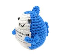 Handmade Crochet Emotional Support Animal | Emotional Support Crochet Animals | Positive Shark Crochet Animals | Positive Crochet Animals With Foagement Card Pequeño Gancho Animal Lovers Keepsake F