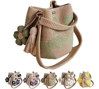 Handmade Crochet Flower Tote, 2026 New Knit Floral Purse Bag, Boho Woven Beach Handbag, Crossbody Shoulder Summer Travel Purse (D)
