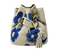 Handmade Crochet Flower Tote - Bohemian Knit Floral Handbag, Soft Woven Stylish Purse, Casual Lightweight Bag | Trendy For Women Ladies Girls Wives Mothers Travelers Seaside Poolside Shopping Picnics