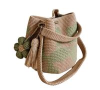 Handmade Crochet Flower Tote Crochet Tote Bag for Women Knit Floral Purse Bag Boho Beach Handbags for Shopping, Beach, Travel, Daily Use (Green)