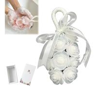 Handmade Crystal Rose Scented Soap Bouquet, Rose Soap on a Rope for Washing Hands and Fresh Air, Exquisite Home Decor and Gifts Choice for Bathroom and Holiday