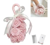 Handmade Crystal Rose Scented Soap Bouquet, Rose Soap on a Rope for Washing Hands and Fresh Air, Exquisite Home Decor and Gifts Choice for Bathroom and Holiday