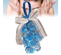 Handmade Crystal Rose Scented Soap Bouquet, Rose Soap on a Rope for Washing Hands and Fresh Air, Personalized Original Handmade Crystal Soap Gentle Cleansing Soaps (Blue)