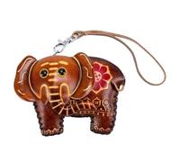 Handmade Cute Cartoon Zipper Wallet for Kids & Students, Brown Elephant, Talla única