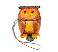 Handmade Cute Cartoon Zipper Wallet for Kids & Students, Brown-owl, Talla única