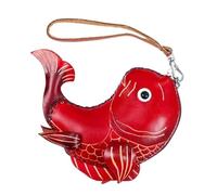 Handmade Cute Cartoon Zipper Wallet for Kids & Students, Red Fish, Talla única