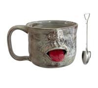 Handmade Face Shaped Ceramic Mug,Funny Tongue Out Facial Coffee Mug,Novelty Artistic Sculptural Facial Cup,for Home Office Desk Decoration,Gag Gifts for Friends