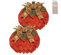 Handmade Fall Pumpkin Wreath, Farmhouse Pumpkin Wreath for Front Door, Halloween Wreaths for Front Doors, Thanksgiving Wall Decor for Indoor & Outdoor (B-2PCS)