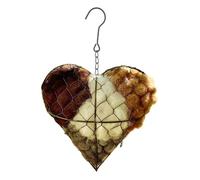 Handmade Fiber Bird Nesting Heart - Decorative Hanging Nest for Garden Birds for Outdoor Garden Balcony Use | Natural Fiber Weaving, Eco Friendly Craft Design, Wildlife Habitat Accent Ornament