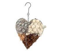 Handmade Fiber Bird Nesting Heart - Iron, 7.09x7.87 Inches, Bird Bedding Holder Refillable | Heart-Shaped Hummingbird Nest Box, Outdoor Nesting Home For Garden, Backyard, Balcony, Patio, Winter