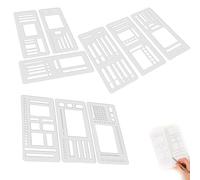 Handmade Flexible Planner Stencils Set - Journal Stencils , Calendar Stencil & Drawing Templates for Dot Grid, Journaling , Planning, Crafting - Reusable Stencil for Plannerss (3Pcs)