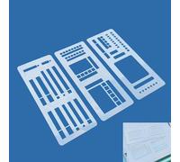 Handmade Flexible Record Template, 3 Pack Reusable Journal Planner Stencils with Drawing and Checklist Templates for Journaling Checklists Boxes Lines & Daily Planning (B)