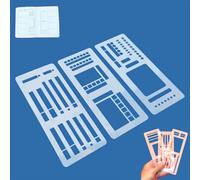 Handmade Flexible Record Template, Stencils Drafting Tools Planner Stencil Set Compatible, for Journaling Checklists Boxes Lines & Daily Planning 3-Pack Reusable (White,C)