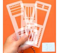 Handmade Flexible Record Template, Stencils Drafting Tools Planner Stencil Set Compatible, for Journaling Checklists Boxes Lines & Daily Planning 3-Pack Reusable (Transparent,B)