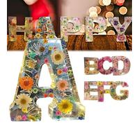 Handmade Floral Resin Night Light, Natural Pressed Flower Letter Lamp, Real Dried Flowers Initial Lights, DIY Floral Letter Name NightLight, Unique Gifts for Birthday Anniversary (Mix color X)