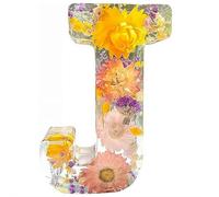Handmade Floral Resin Night Light, Natural Pressed Flower Letter Lamp, Real Dried Flowers Initial Lights, DIY Floral Letter Name NightLight, Unique Gifts for Birthday Anniversary (Mix color J)