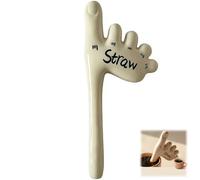 Handmade Foot Straw, Ceramic Reusable Toe Straw Funny Shaped Drinking Straw for Coffee Cocktails Smoothies, Silly Gag Gift for Parties Office Home (Black)