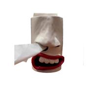 Handmade Funny Face Tissue Holder,Quirky Mouth Nose Tissue Box Dispenser