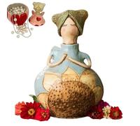 Handmade Garden Fairy Figurine Jewelry Box for Women, Removable Storage Art Ornament with Heart Accents, Hand Painted Whimsical Tabletop Small Items Organizer Case (F, 7*8*12 cm/2.7*3.1*4.7 in)