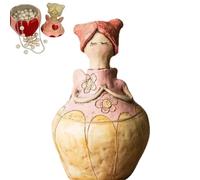 Handmade Garden Fairy Figurine Jewelry Box for Women, Removable Storage Art Ornament with Heart Accents, Hand Painted Whimsical Tabletop Small Items Organizer Case (D, 7*8*12 cm/2.7*3.1*4.7 in)