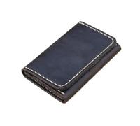 Handmade Genuine Leather Card Wallet - Slim ID Holder for Men and Women, Café, Talla única