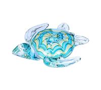 Handmade Glass Figurine Blown Sea Turtle, Glass Sculpture, Home Office Table Decor,Paperweight Ornament &Gift