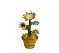 Handmade Glass Sunflower Flower Decoration - Unique Art Piece for Home and Garden Decor
