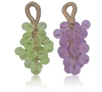 Handmade Grape Soap on a Rope Gift Set - Natural Cold Process Bar Soaps,Decorative Grape Cluster Design,Aromatic & Moisturizing for Baptisms/Air Freshening/Gifts/Decor (2PCS-D)