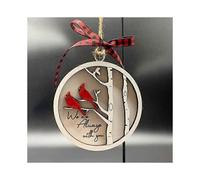Handmade Memorial Ornament with Cardinals- We are Always with You Wooden Sympathy Grief Gift