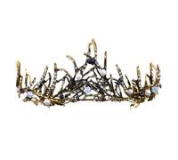 Handmade Mermaid Pearl Crown Princess Tiaras for Women And Girls Elegant Birthday Party Accessory para Bodas(Gold)