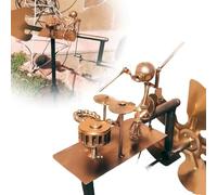 Handmade Metal Drummer Windmill,Percussionist Music Figurines and Statues,Art Figurine Garden Decoration,Wind-Powered Kinetic Sculpture,Wind Spinners for Yard Lawn Garden Patio Decor