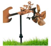 Handmade Metal Drummer Windmill, Tambor Steampunk Molinos De Viento De JardíN para The Yard, 32cm Arte del Viento, para JardíN, CéSped, Patio,Gold
