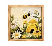 Handmade Needlework Bee Flowers Decor Punch Embroidery Kits for Adults