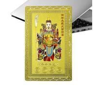 Handmade New Year Cards - Chinese Ancient Figure, 2026 Wealth Symbol Card, Traditional Gold Charm Holiday Card with Cultural Design, Women Men Business Success Health, Display for Festival Celebration
