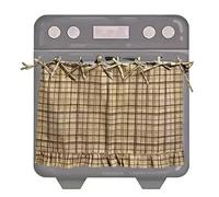 Handmade Oven Skirts, Oven Skirt Curtain for Door, Farmhouse Kitchen Décor, Cabinet Dishwasher Curtains, Ruffled Trim, Ribbon Ties, Effortless Install (Green, 60(W)*45(L) cm(24" L*18" W))