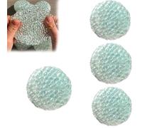 Handmade Pressure Relief Balls, ,Stress Relief Balls for Hands with Noisy Sound, Stress Relief Balls for Hands, Funny Gift for Women Men (Blue*4)