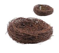 Handmade Rattan Easter Bird Nest Decor - Artificial Woven Nest Crafts | For Garden Home Patio Wedding Christmas Party | Rustic Ornament