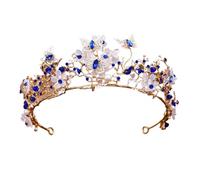 Handmade Rhinestone Butterfly Tiara - European Style Bridal Crown Headband, talla única, Madera de agar
